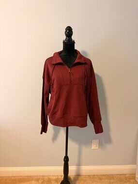Old Navy Half Zip Sweatshirt- XLarge Maroon